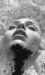 a woman floating in water on her head