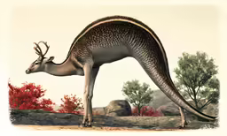 the antelope is standing alone while a third gazelle stares on