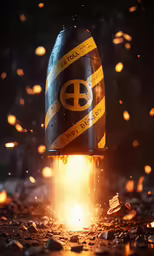 a dark beer can is melting off while falling through the air