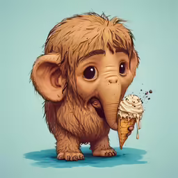 an illustration of a gorilla eating ice cream