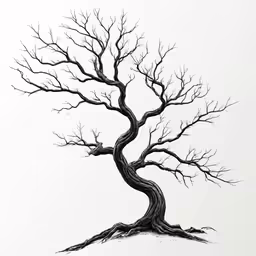 an old tree in the background with no leaves