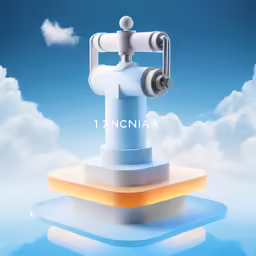 a mechanical device on a pyramid of clouds