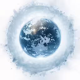a photo of the earth in an object on the air