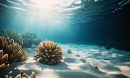 sea weed is growing on the bottom of an underwater coral