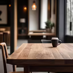 a table that has a cup of coffee on it