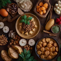 a table topped with lots of different kinds of food