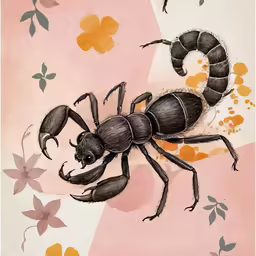 the bug is on the floral pattern and is black