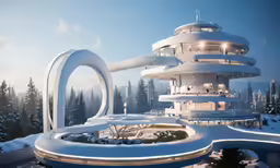 an artistic rendering of a futuristic building
