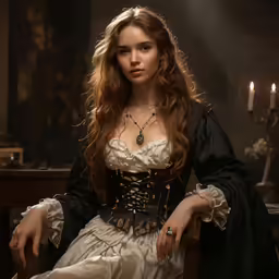 a young woman dressed up as a medieval queen