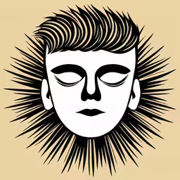 the silhouette of a face, with spikes coming out of it
