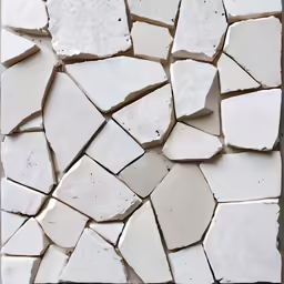 a wall made up of white tile with different sizes