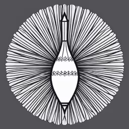 a black and white drawing of an object in the shape of a bowling ball