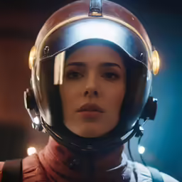 an individual in an industrial area wearing a space suit