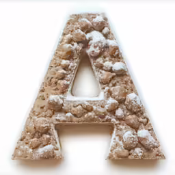 a cookie letter is made of mini donuts