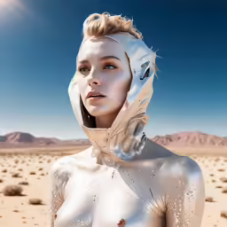 a futuristic person with fake paint on it