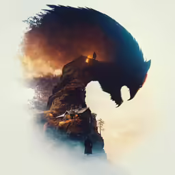 a huge dragon sculpture on top of a mountain