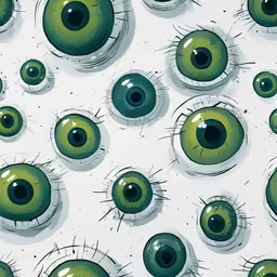 a close up of a bunch of fake eyeballs