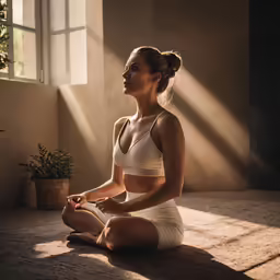 a beautiful woman in white sitting on the floor