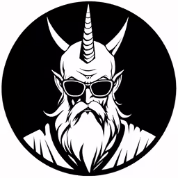 the white viking with glasses and horns on