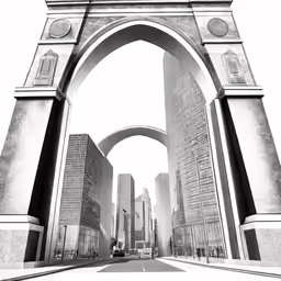 this is an illustration of an arched city entrance