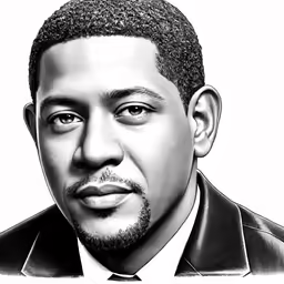 an art work of a man with a beard and a suit on