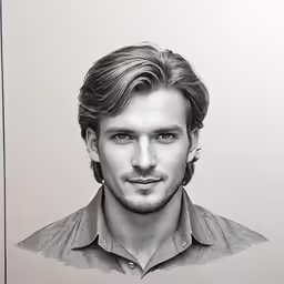 a black and white portrait of a man