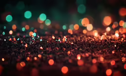 an artistic image of several rows of bright, multicolored lights
