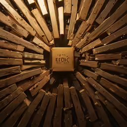 a wooden structure that looks like a thing with the word epic in it
