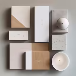 the boxes, plates and candle are made of paper and wood