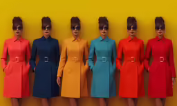 a group of models in the same color suits