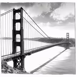 a black and white photo of a bridge