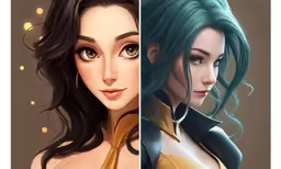 two images one shows a woman and the other of another girl