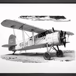 a single engine propeller plane parked in the dirt