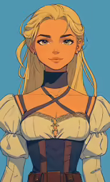 a cartoon of a girl in white and brown