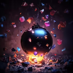 colorful paper is flying from an ornament in the sky