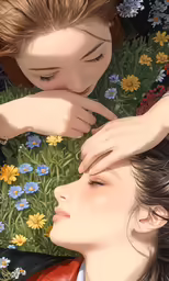 an image of two women together in the grass