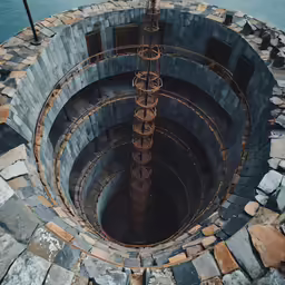 an unusual looking hole is seen in the water
