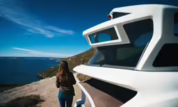 a person that is looking at a vehicle
