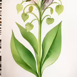 a white flower sits in the center of leaves