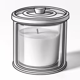 a close up of a candle with a lid