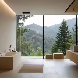 there is a bathtub and two sinks in the room