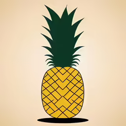 there is a pineapple that has been drawn in the shape of a triangle