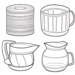 the outlines for some mugs are shown