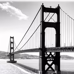 black and white photo of the golden gate bridge