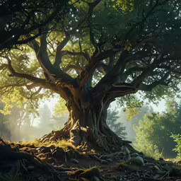 a large tree that is standing in the grass