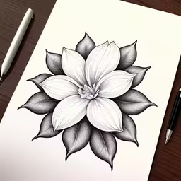 a flower that is on top of a paper