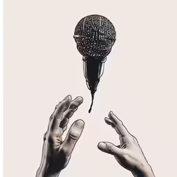 two hands that are reaching to a ball