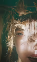 the face of a child with freckles on it