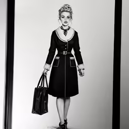 the woman has a bag and purse by the window