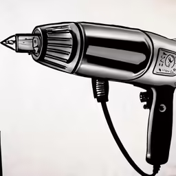 an electric hairdryer has a clock at the top